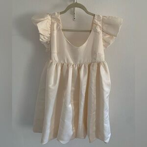 Day + Moon ivory puff sleeve babydoll dress